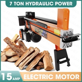 7 Ton Electric Log Splitter, 15Amp Hydraulic Portable Wood Splitter, Compact Horizontal Power Firewood Splitter for Home Heating, Backyard, Garage, Cabin - Orange
