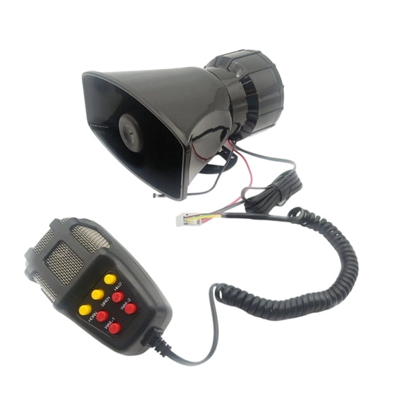 7 Tone 12V Vehicle Loudspeaker 100W 130dB Against Oxidation Horn With Micr For Parking Management Transport Warning Structure