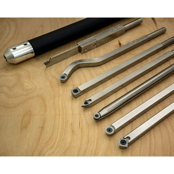 7 Tool Set of Carbide Lathe Tools with Interchangeable Foam Grip Handle