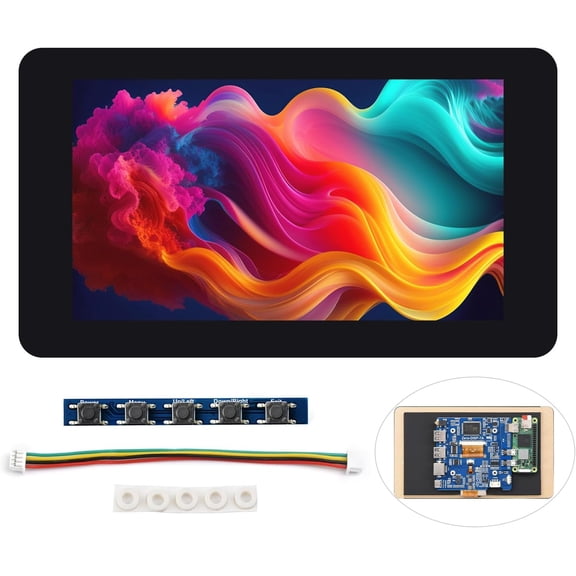 7 Touch Display Kit Compatible with Zero, with IPS Display Expansion Board, 1024600, 5-Point Capacitive Touch