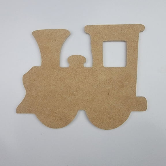 7" Train Engine, Unfinished MDF Art Shape by Wooden Craft Cutouts