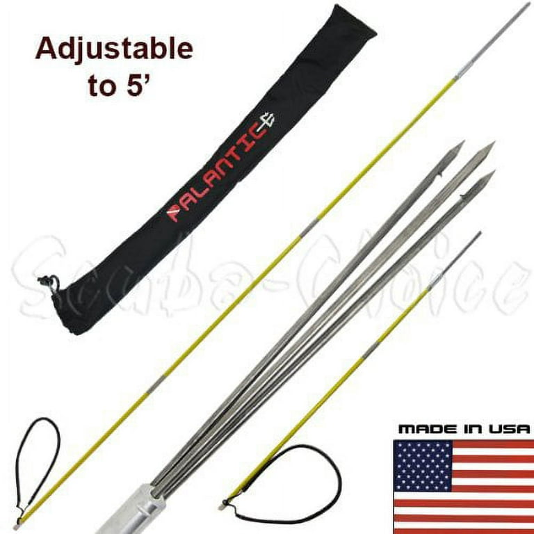 7' Travel Spearfishing 3-Piece Pole Spear 3 Prong Paralyzer Tip Adjustable  to 5