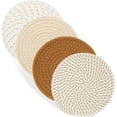 thumbnail image 1 of 7" Trivets for Hot Dishes, Hot pots and Pans, 4 Heat Resistant Hot Pads, Pot Holders for Kitchen, Hot Plate Mats for Kitchen Countertops, Table, Home Essentials for New Home and Farmhouse Decor, 1 of 7
