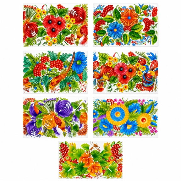7 Berries & Birds Ukrainian Easter Egg Decorating Wraps Heat Shrink Sleeves