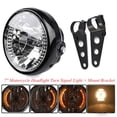 thumbnail image 1 of 7" Universal Motorcycle Motorbike Headlight LED Front Light Headlamp + Bracket, 1 of 5