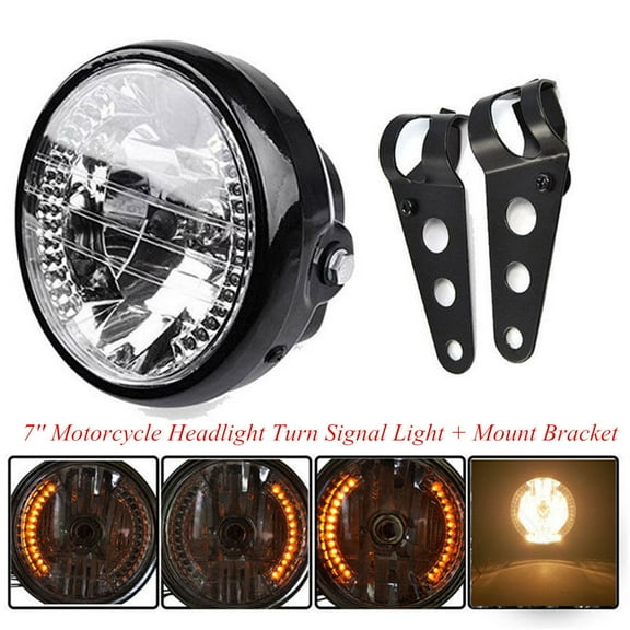7" Universal Motorcycle Motorbike Headlight LED Front Light Headlamp + Bracket