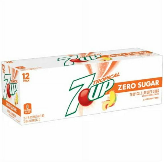7 Up Zero Sugar Tropical Flavor 12 Pk