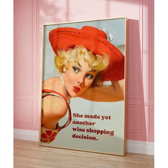 7 Vintage Retro Woman poster, Happy housewife print, 50s 60s 70s pin up wall art, humorous print, girly dormroom decor, feminist funny quote, Poster Only