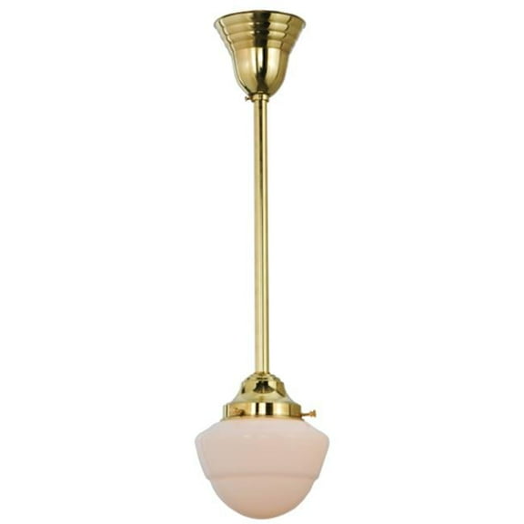 7'W Schoolhouse W/Emma Globe Pendant, White - 143859