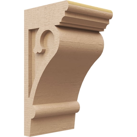 7"W x 7"D x 14"H Wide Mayflower Rough Cedar Woodgrain TimberThane Corbel, Primed Tan