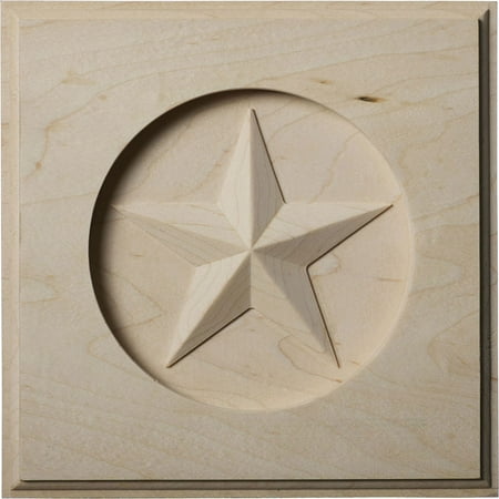 7"W x 7"H x 1"P Austin Star Rosette, Rubberwood