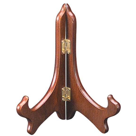 7" Walnut Wooden Plate Stand Easel Holder Display