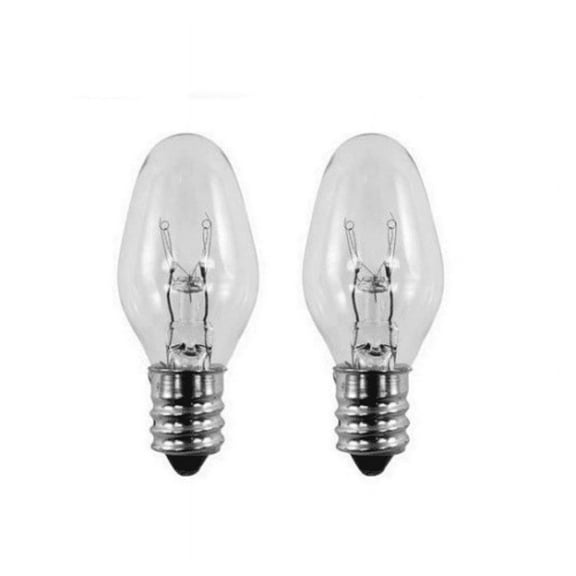 7 Watt, C7 Night Light, 120 / 130 Volt, Clear, E12 Candelabra Base 2 Bulbs