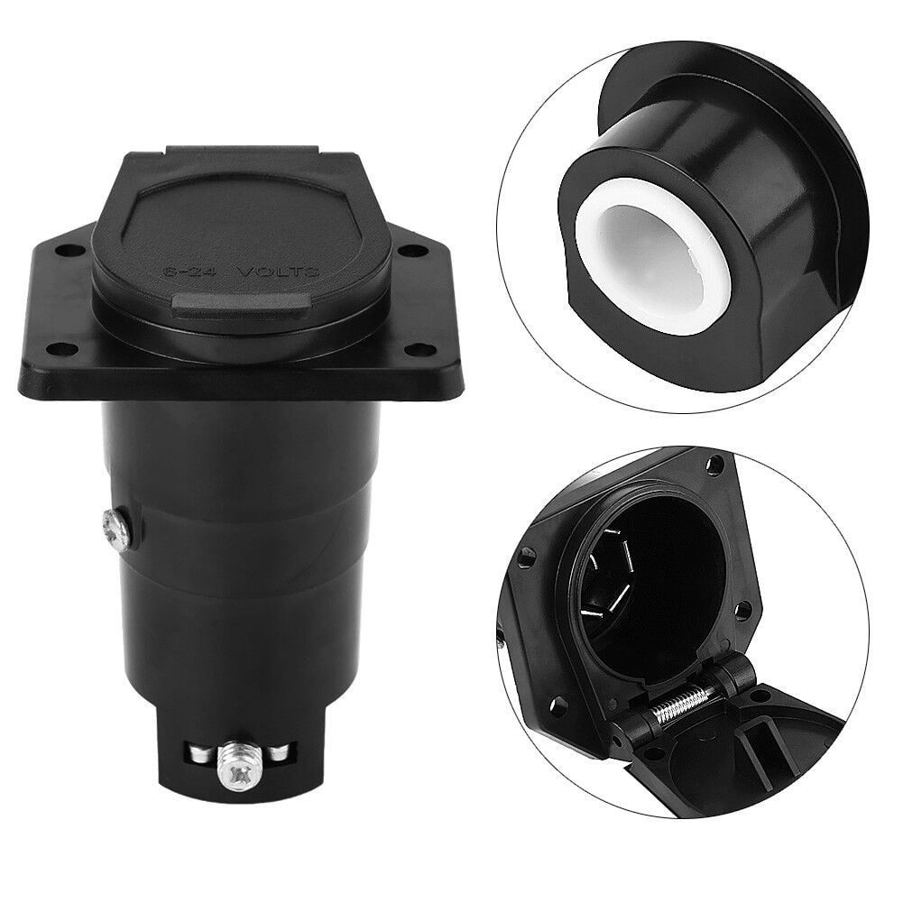 7Way 7 Pin Round Trailer Connector Male And Female RV Plug Blade Socket Adapter