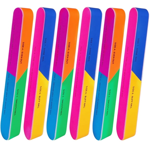 7 Way Nail Buffer (6 Pcs),Nail Buffers Blocks for Natural Nails Shine Smoother Buffing Block for Shinning Fingernail Emery Board Buffing Blocks (6 Pcs Shine Buffer 7 Way)