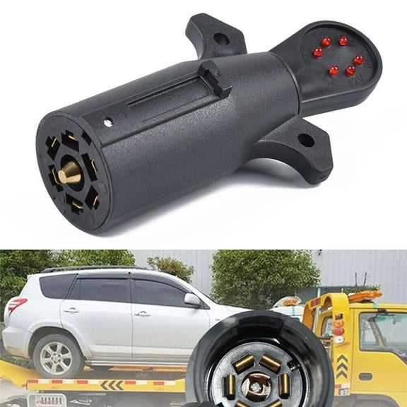 7 Way RV Blade Trailer Light Wiring Tester Hitch LED Connector Adapter Pin Plug