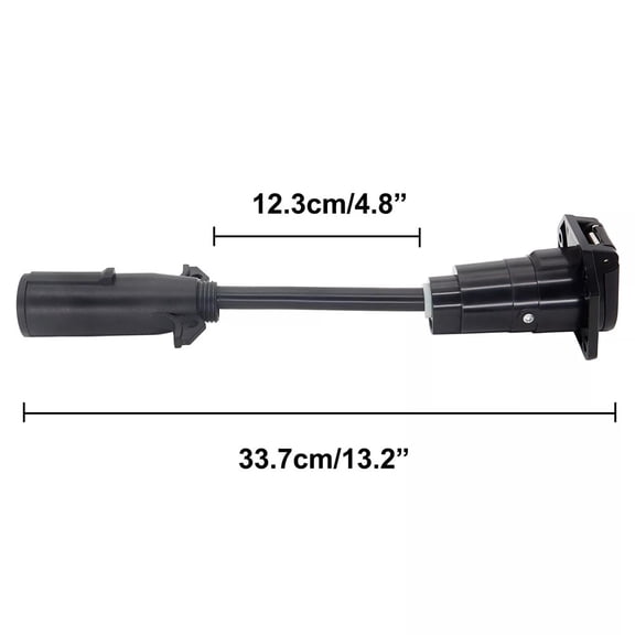 7-Way Round Pin Truck To 7-Way Blade Rv Trailer Adapter Wiring Plug Converter