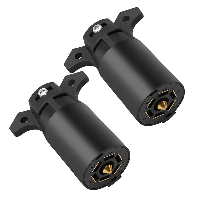 7 Way Trailer Plug (2 Pack), 12V 7 Pin Trailer Wiring Replacement Plug ...