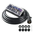 7 Way Trailer Plug with 7 Gang Junction Box Kit, 8 FT Waterproof Heavy