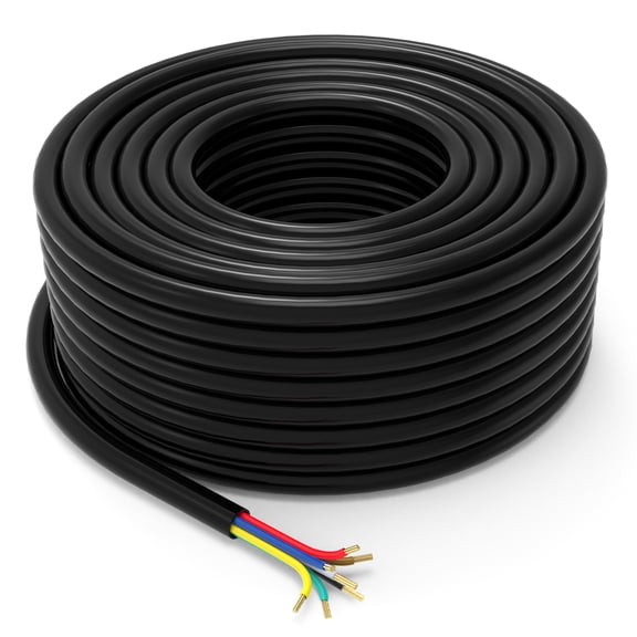 7 Way Trailer Wire, 14 AWG 50 FT, 7 Pin Trailer Wiring Harness, Weatherproof Flexible Cable for RV, Truck, Trailer, Camper and Boat