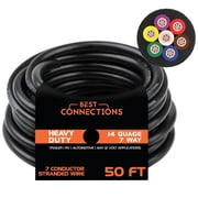 7 Way Trailer Wire 50 Feet   Heavy Duty 14 Gauge 7 Conductor Insulated RV