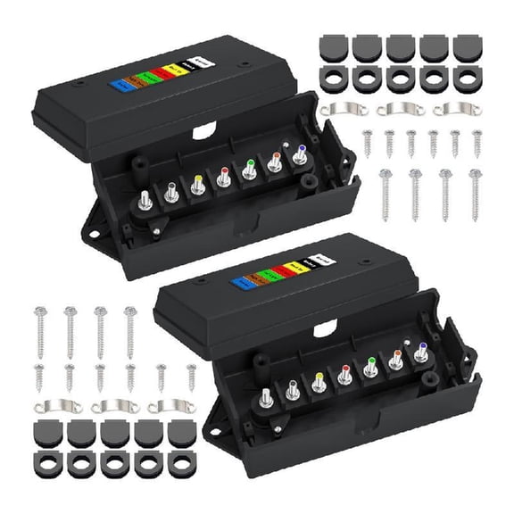 7 Way Trailer Wiring Box ABS Junction Hub for Brake Lights & Turn Signals, Easy Install