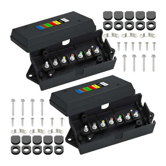 7 Way Trailer Wiring Junction Box Waterproof ABS Electric Wires Connection Box For Campers Trailers Brake Lights