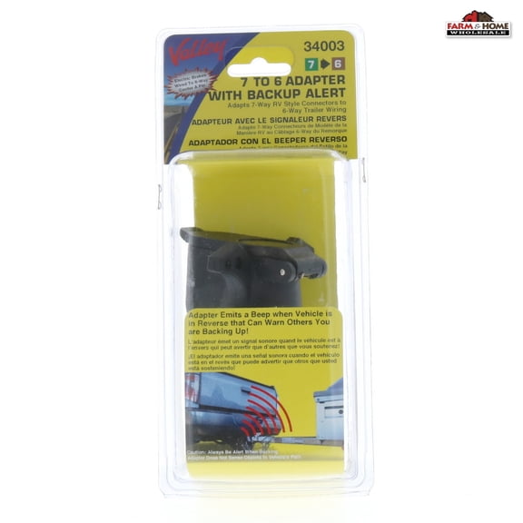 7-Way to 6-Way Wiring Adapter Plug RV Truck Boat Trailer ~ New