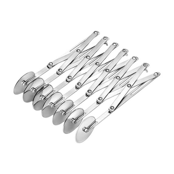 7-Wheel Pastry Cutter, Stainless Steel Pizza Cutter, Expandable Multi-Round Baking Roller, Cookie Dough Divider, Perfect for Pastries, Cookies, and Pizza
