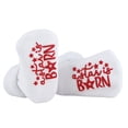 thumbnail image 1 of 7" White Baby Socks With Cute Design: "A STAR IS BORN", 1 of 1