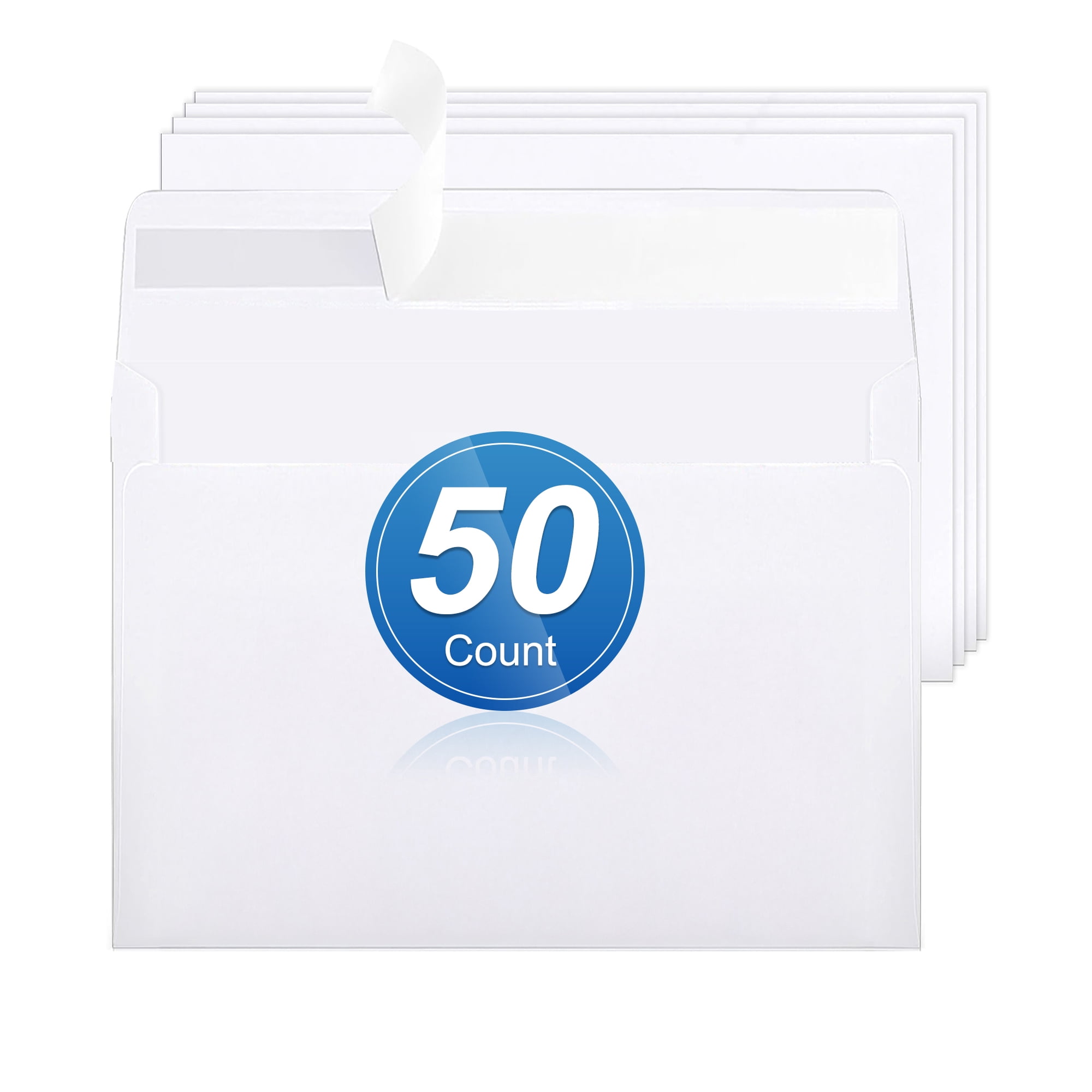 6.4" x 9" Envelopes, A9 Mailing Envelopes, Thick White Self Seal Envelopes, Business Envelopes, Envelopes Letter with Self-Seal Adhesive Strip, White 50 Count