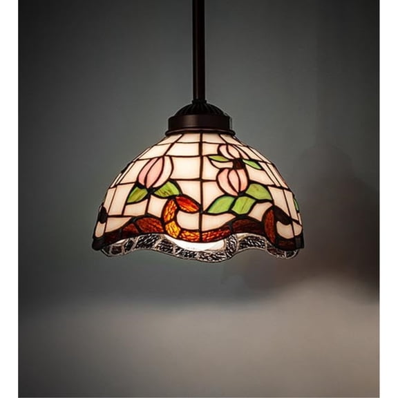 7" Wide Roseborder Mini Pendant