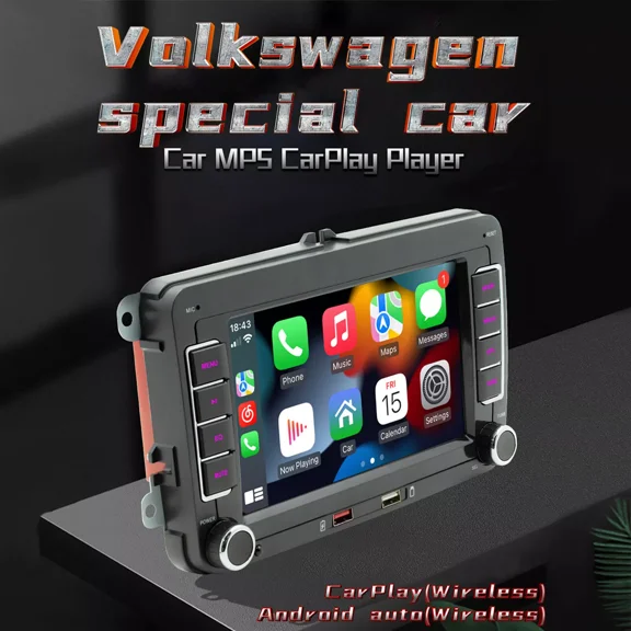 7" Wireless Carplay Bluetooth Stereo Radio FM Car MP5 Player For Volkswagen US