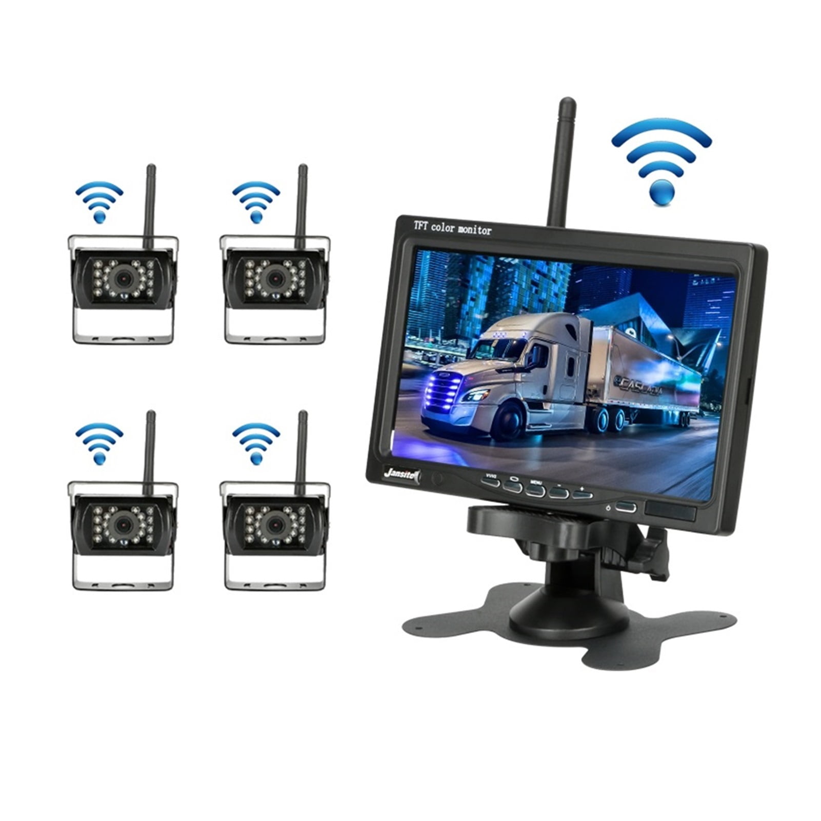7" Wireless Rear View Camera Monitor 18 Infrared Lights Night Vision