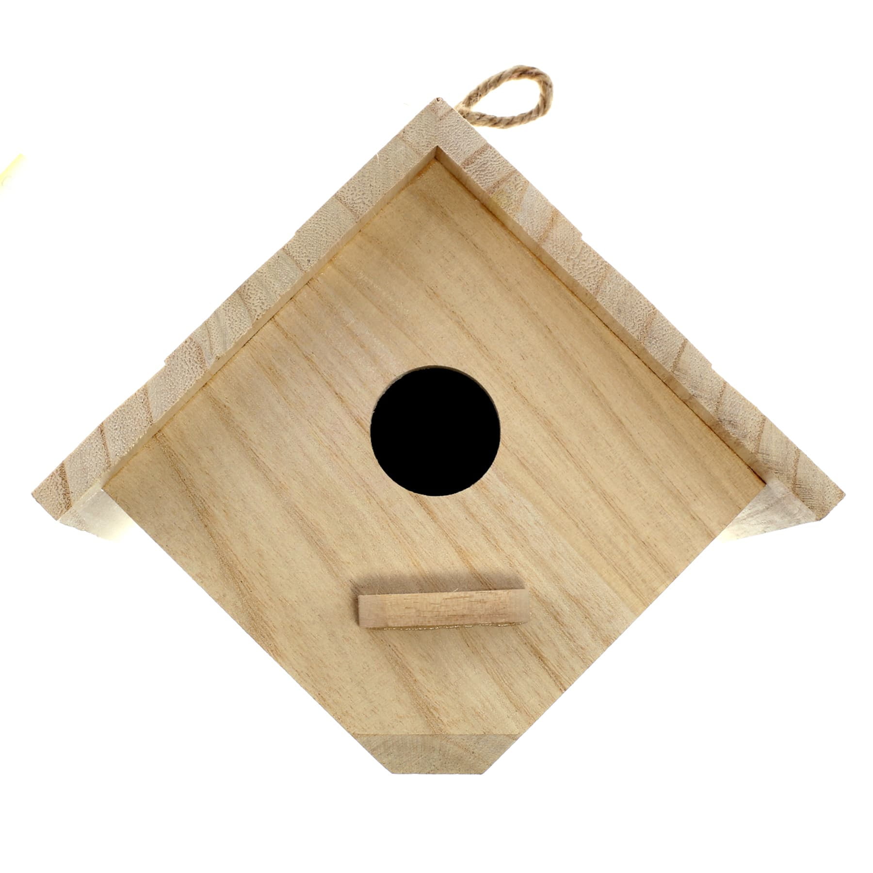 7" Wooden Hanging Wood Birdhouse by Make Market Unfinished Hanging