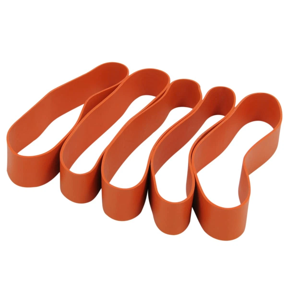 7" X 1" Industrial Strap Hose Rubber Bands - Orange - Set Of 5