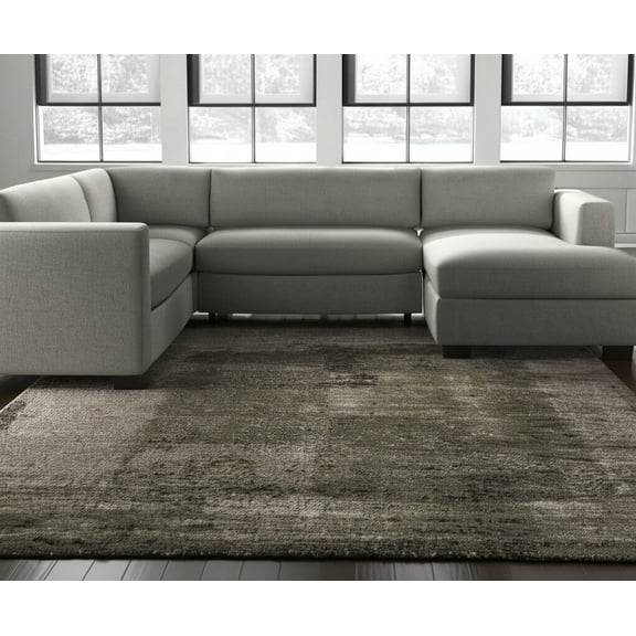 HomeRoots 617102 7 x 10 ft. Green & Tan Abstract Distressed Rectangle Area Rug