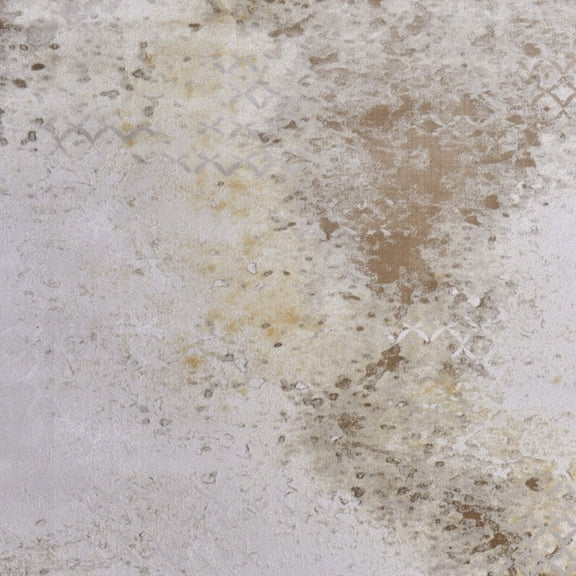 7' X 10' Tan and Ivory Abstract Power Loom Worn Faded Area Rug