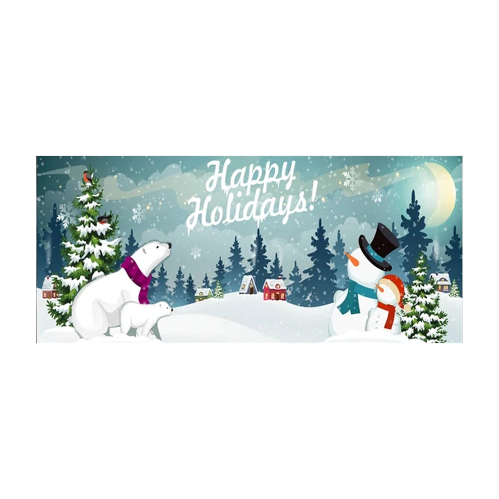 7 X 16 Ft Merry Christmas Holiday Banner Garage Door Cover Murals Winter Snowman Santa Outdoor