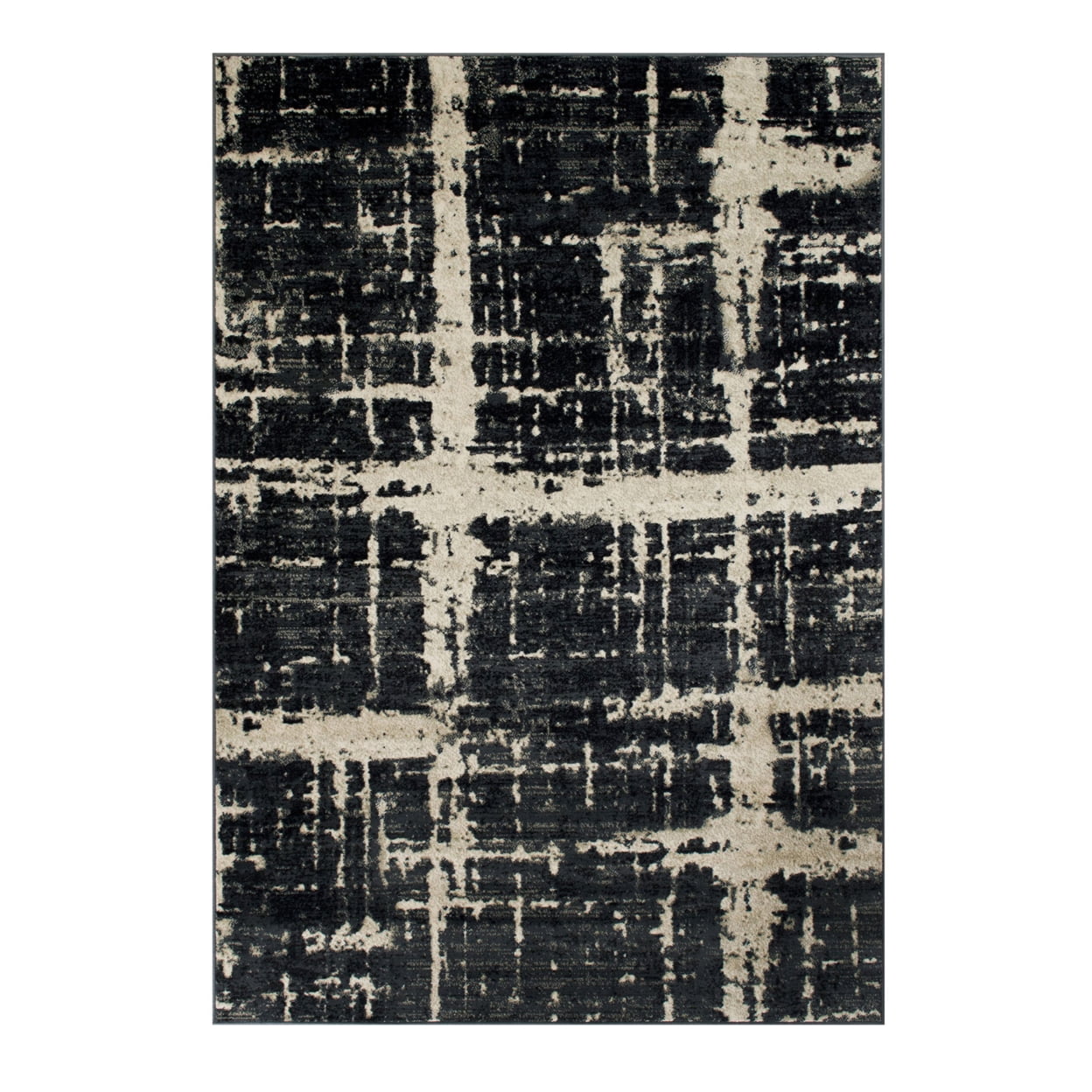 Polypropylene Rug Patterns 7 X 5 Feet Polypropylene Rug with Dripping Pattern, Black and White ...