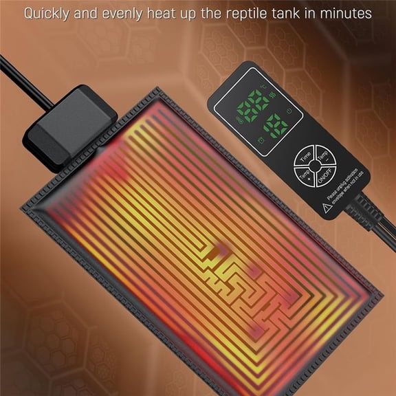 7 X 5 Inch Reptile Under Tank Heat Mat With Digital Thermostat & Timer, US Plug Terrarium Heating Pad, Adjustable Warmer Accessory For Snake, Gecko, Lizard And Small Tortoise Enclosures