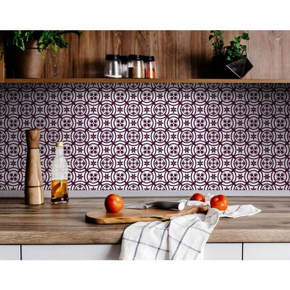 7" X 7" Merlot Lisa Removable Peel and Stick Tiles