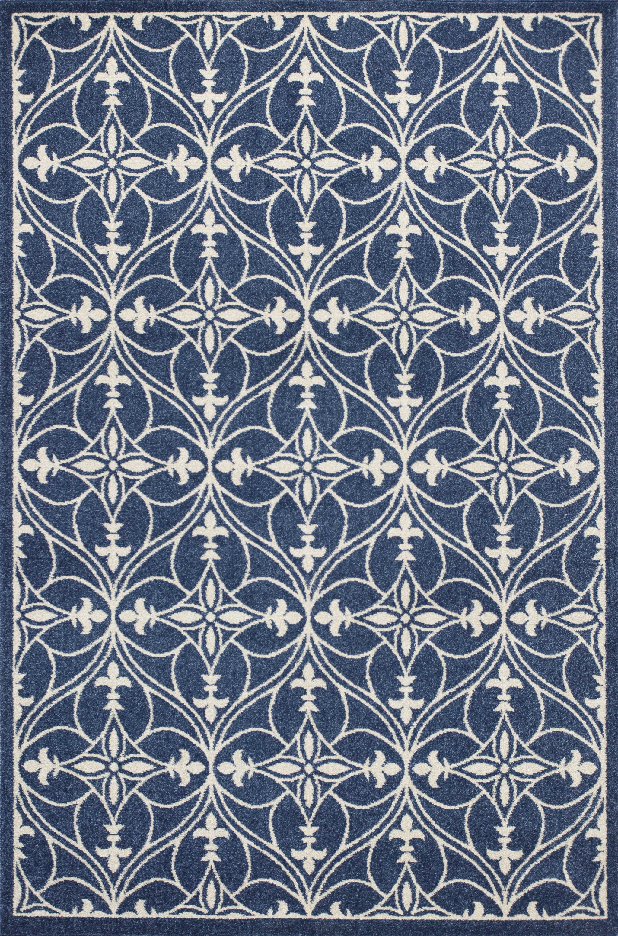 Reversible Denim Blue 45"x23" Synthetic Accent Rug