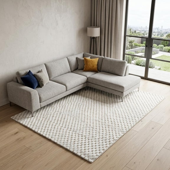 7' X 9' Gray Geometric Area Rug