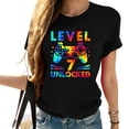 thumbnail image 1 of 7 Year Old 7th Birthday Gamer Tie Dye Level Gift T-Shirt, 1 of 3