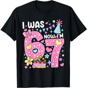7 Year Old Birthday I was 6 Now Im 7 67 Funny Girls T-Shirt Shirts