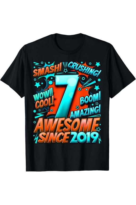7 Year Old Gifts for Boys 7th Birthday Boy 7 Year Old Boy T-Shirt- American fashion hot selling casual retro high quality 100% cotton T-shirt 1 piece