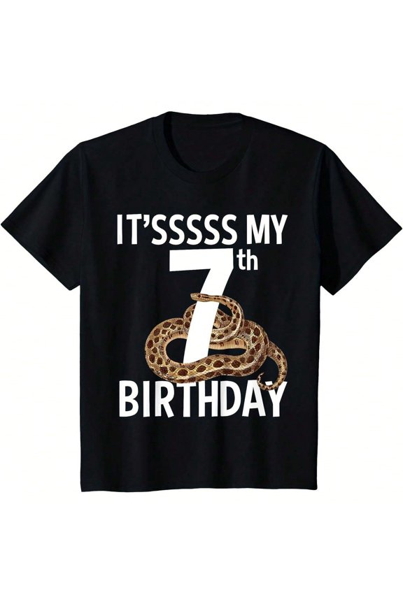 7 Year Old Snake Birthday Party B1OA1 Python Reptile 7th Gift T-S1Hirt
