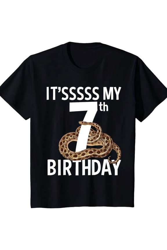 7 Year Old Snake Birthday Party B1OA1 Python Reptile 7th Gift T-S1Hirt