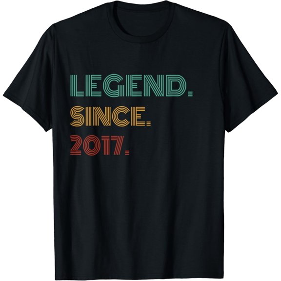 7 Years Old Legend Since 2017 7Th Birthday T-Shirt